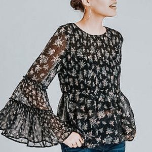 American Eagle Floral Bell Top Size Small